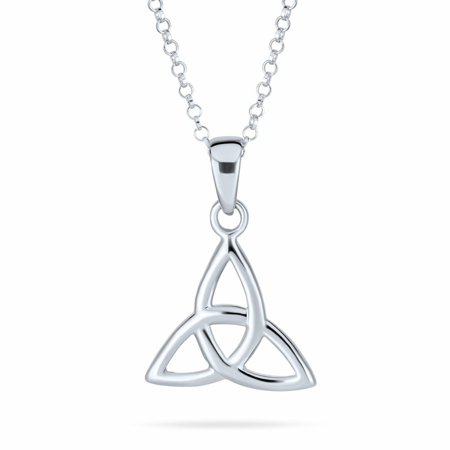 Shop Women Bling Jewelry Delicate Pendant Necklaces | Celtic Triquetra Trinity Knot Pendant Necklace .925 Sterling Silver