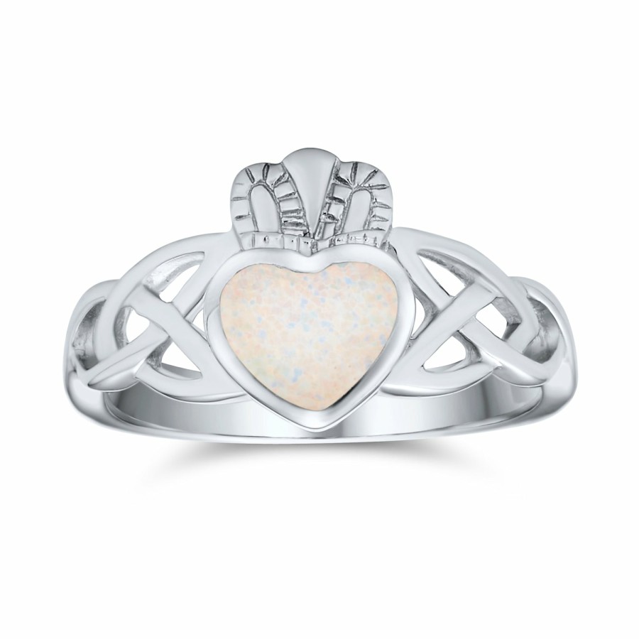 Shop Women Bling Jewelry Unique Rings | Bff Triquetra Celtic Knot Claddagh Ring .925