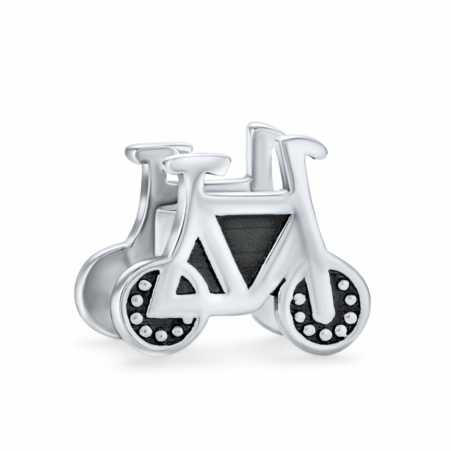 Shop Women Bling Jewelry Unique Charms | Sports Bicyclist Bike Biker Bicycle Charm Bead .925Sterling Silver