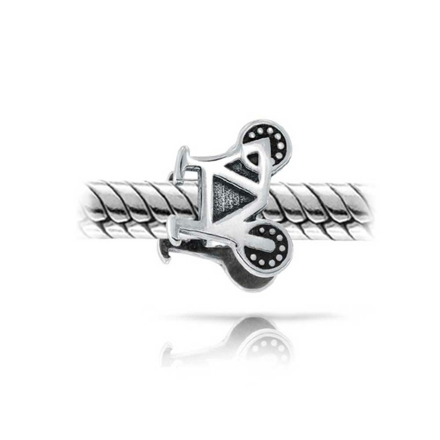 Shop Women Bling Jewelry Unique Charms | Sports Bicyclist Bike Biker Bicycle Charm Bead .925Sterling Silver