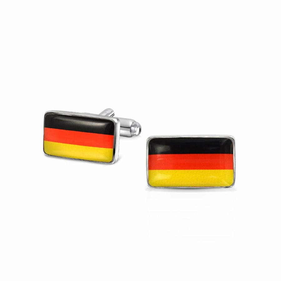 Shop Men Bling Jewelry Cufflinks | Black Red Yellow German Flag Mens Cufflinks Stainless Steel