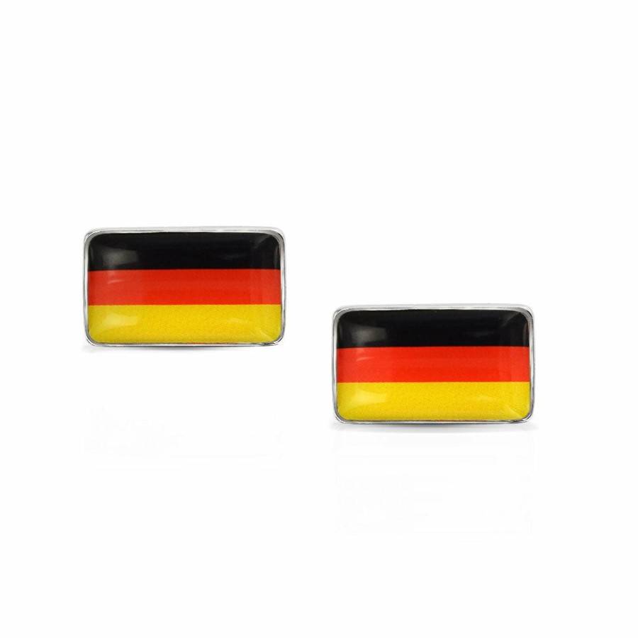 Shop Men Bling Jewelry Cufflinks | Black Red Yellow German Flag Mens Cufflinks Stainless Steel