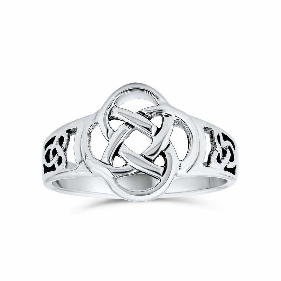 Shop Women Bling Jewelry Engravable Rings | Bff Infinity Knot Irish Celtic Band Ring Oxidized .925 Sterling Silver