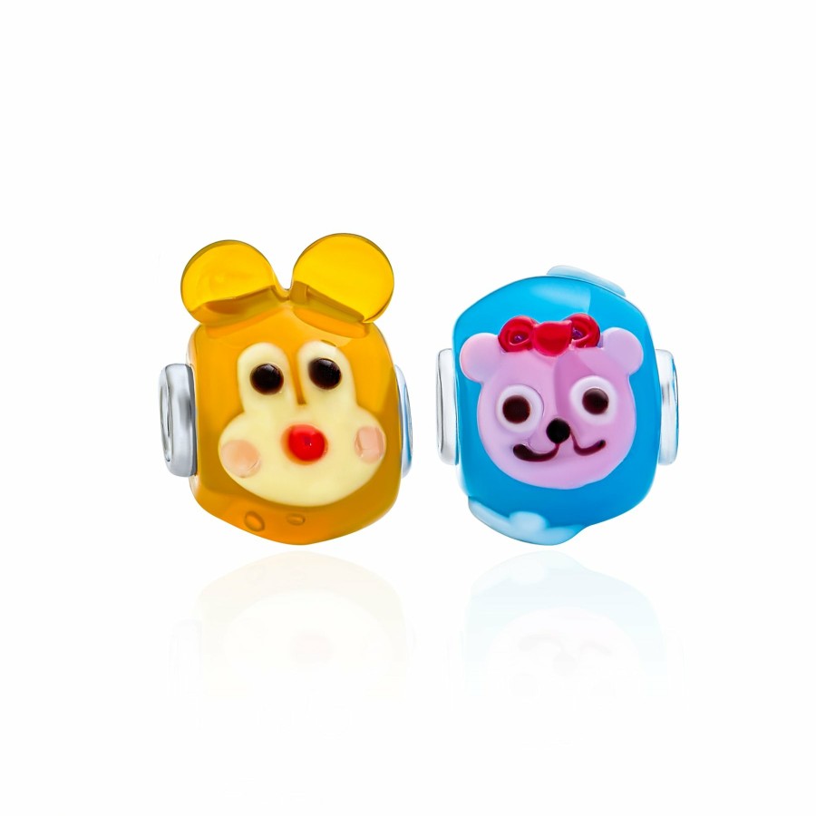 Shop Women Bling Jewelry | 3D Lampwork Murano Glass Sterling Silver Core Cartoon Pig Bead