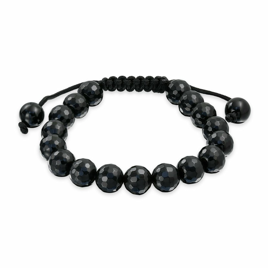 Shop Men Bling Jewelry Shamballa Inspired Bracelets | Shamballa Hand Knotted Gemstone Strand Ball Bead Bracelet Cord Bolo Adjustable