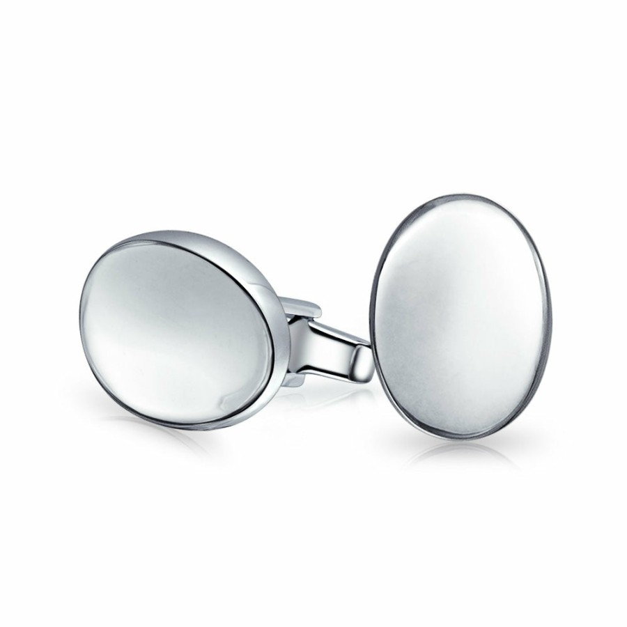 Shop Men Bling Jewelry Cufflinks | Mens Classic Square Oval Round Solid Cufflinks .925Sterling Silver