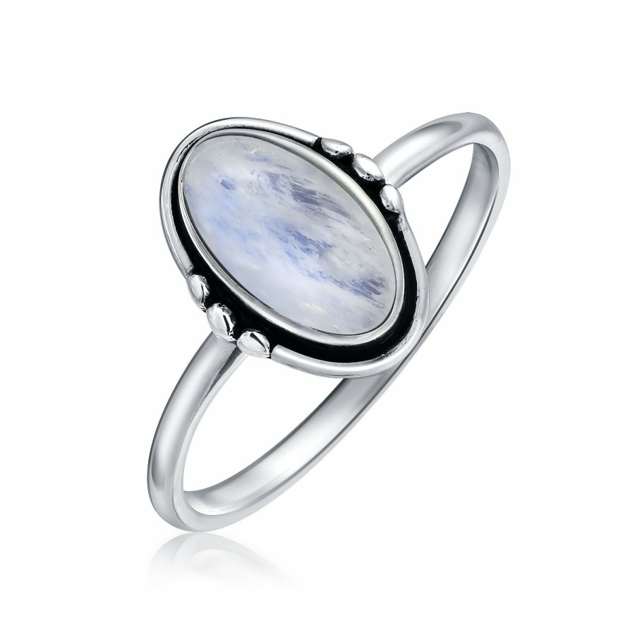 Shop Women Bling Jewelry Unique Rings | Delicate Oval Western Gemstone Ring 1Mm Band .925Sterling Silver