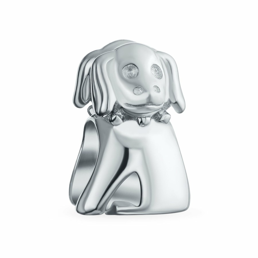 Shop Women Bling Jewelry Unique Charms | Puppy Pet Animal Lover Bff Bulldog Dog Face Charm Bead .925