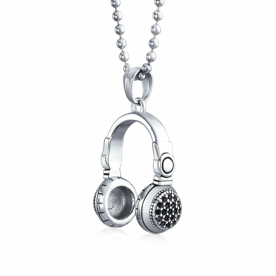 Shop Men Bling Jewelry Boys Jewelry | Headphones Pendant Hip Hop Music Lover Dj Necklace Stainless Steel