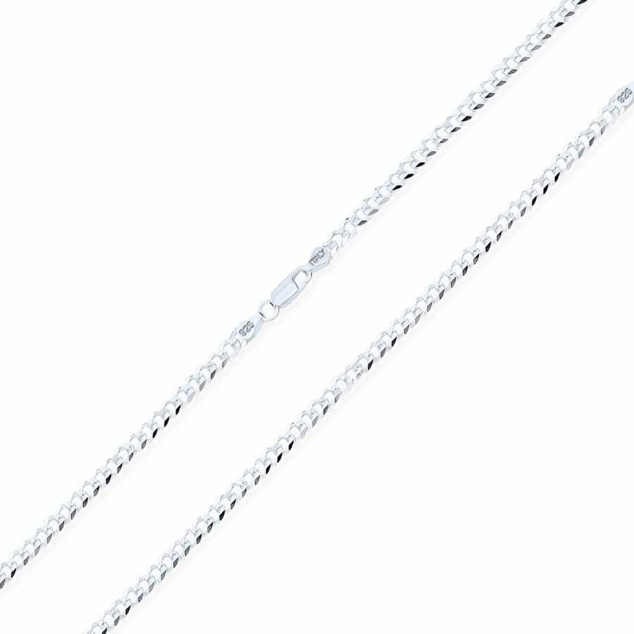 Shop Women Bling Jewelry Chains Necklaces | Solid 3-9Mm Box Or Diamond Cut .925 Sterling Silver Cuban Curb Chain Necklace