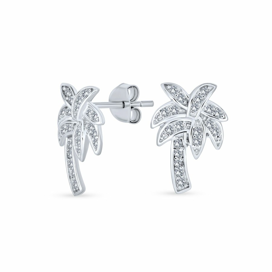 Shop Women Bling Jewelry | Cz Cubic Zirconia Palm Tree Earrings Pendant Anklet .925 Sterling