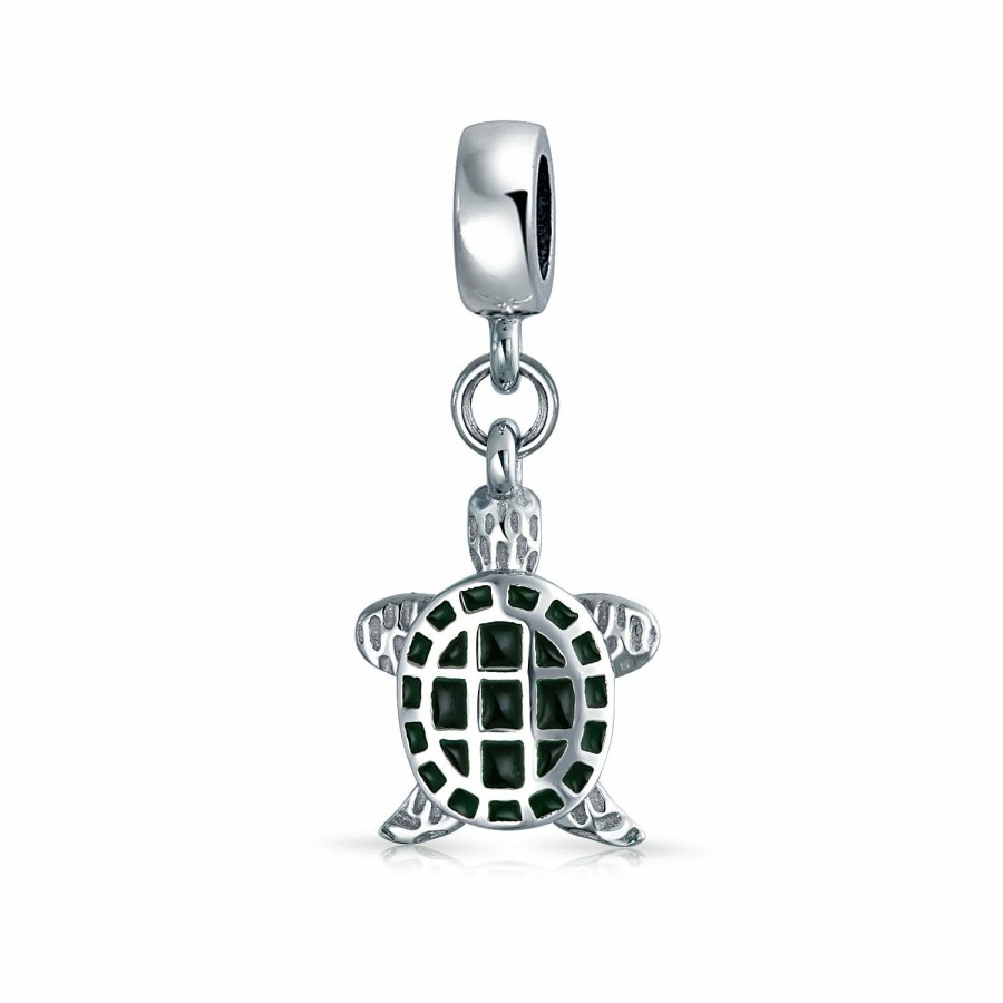 Shop Women Bling Jewelry Unique Charms | Nautical Sea Turtle Tropical Vacation Bead Charm .925 Sterling Silver