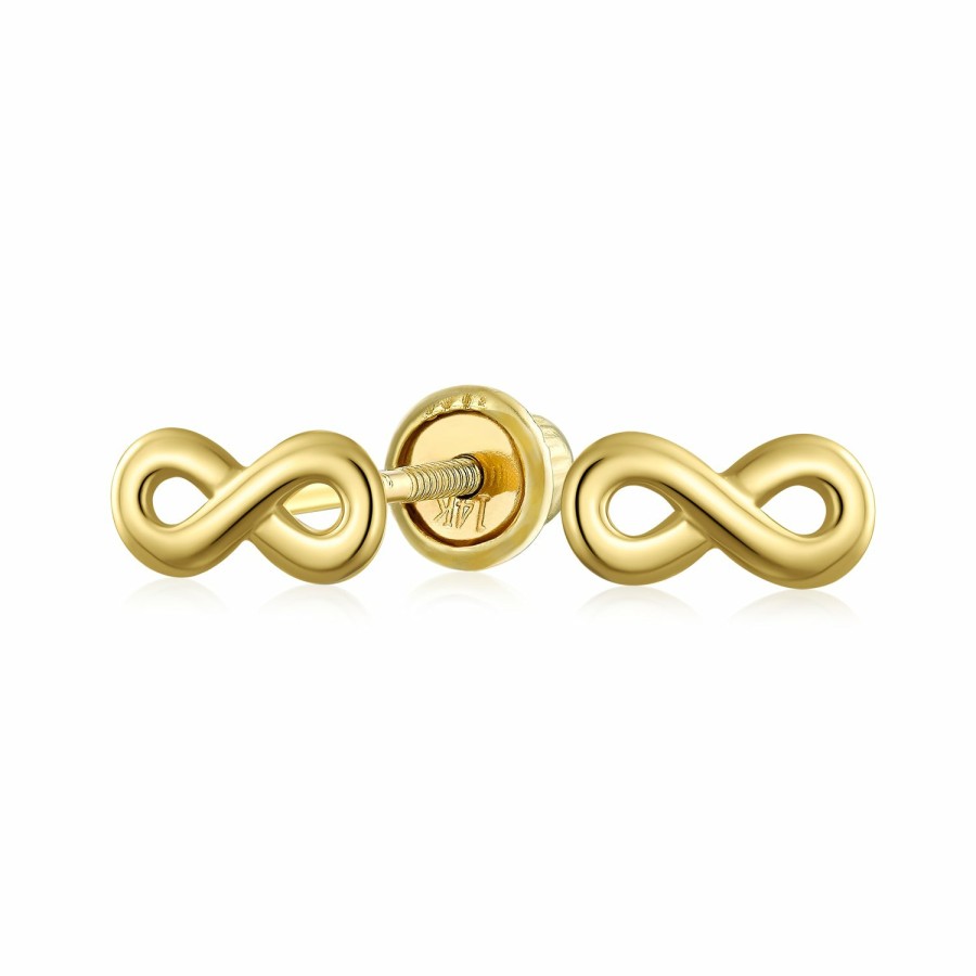 Shop Women Bling Jewelry | 14K Yellow Gold Infinity Heart Butterfly Necklace Pendant Stud Earrings