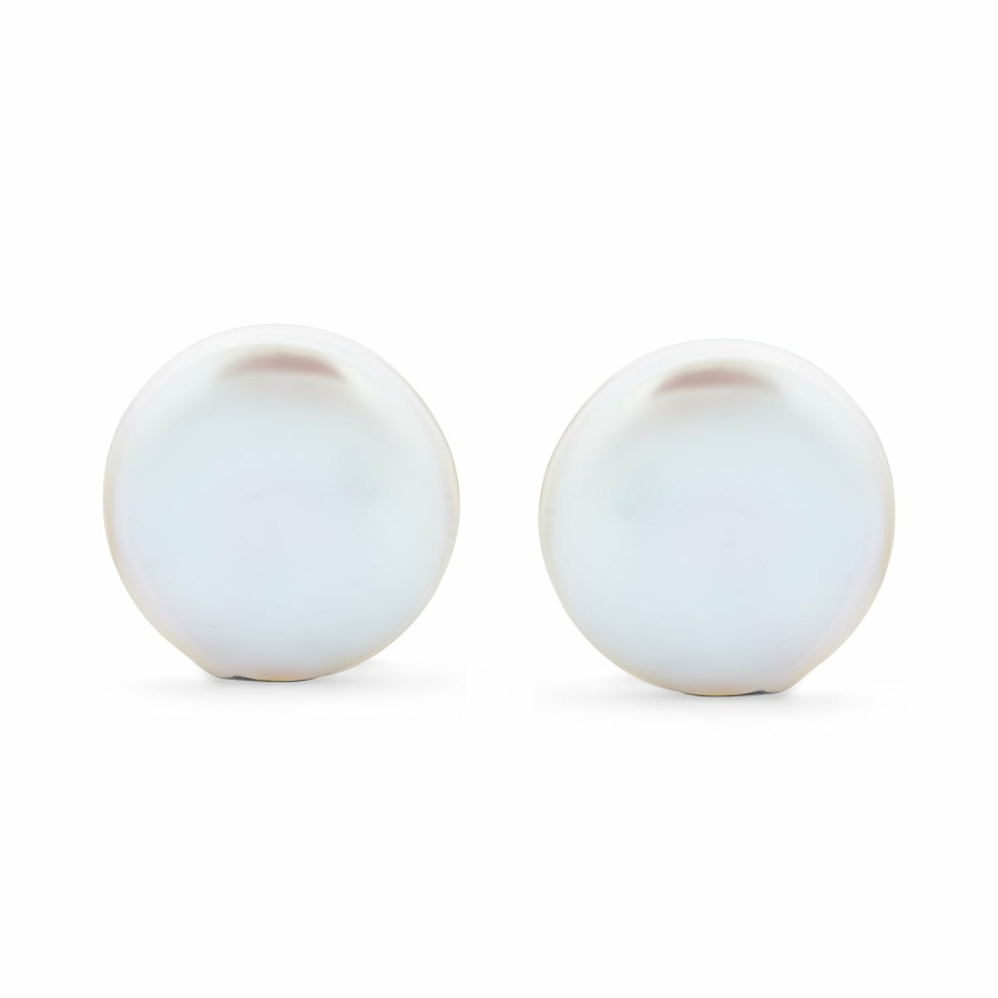 Shop Women Bling Jewelry Clip On Earrings | Biwa Coin Freshwater Pearl Clip On Earrings Ear Sterling Silver