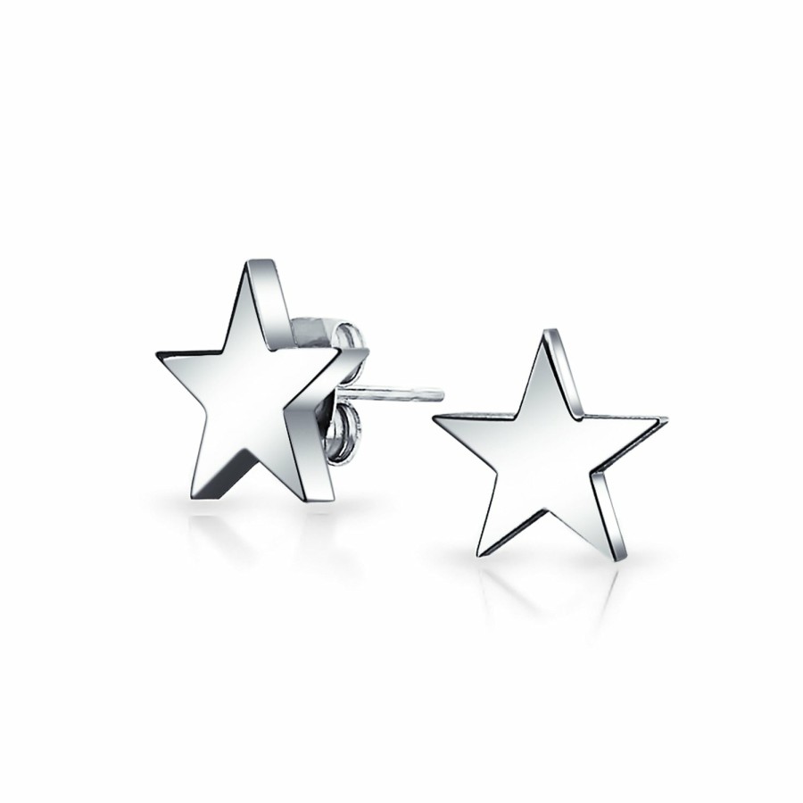 Shop Women Bling Jewelry Stud Earrings | Initial A-Z Patriotic Celestial Star Stud Earrings Stainless Steel 10Mm