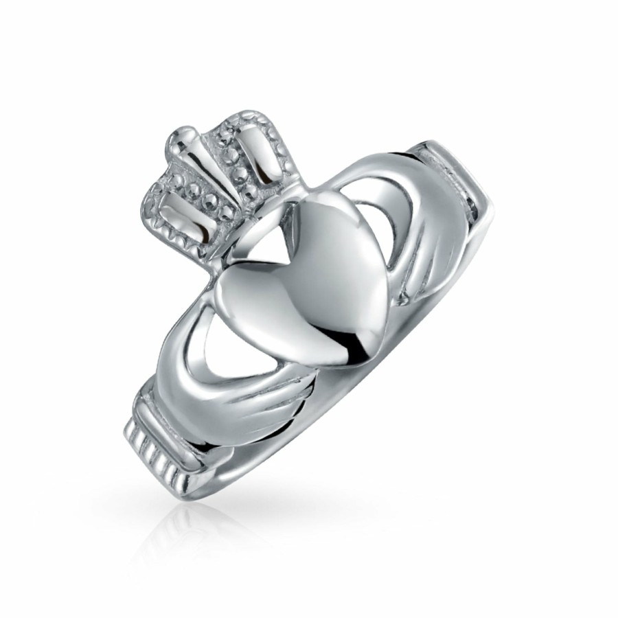 Shop Men Bling Jewelry Mens Rings | Bff Celtic Irish Friendship Couples Claddagh Ring Stainless Steel