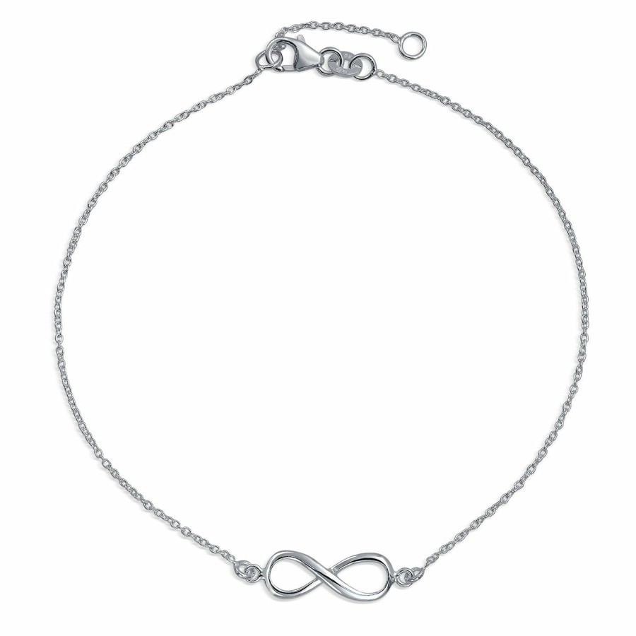 Shop Women Bling Jewelry Delicate Bracelets | Figure Eight Love Knot Infinity Anklet Bracelet .925Sterling Silver