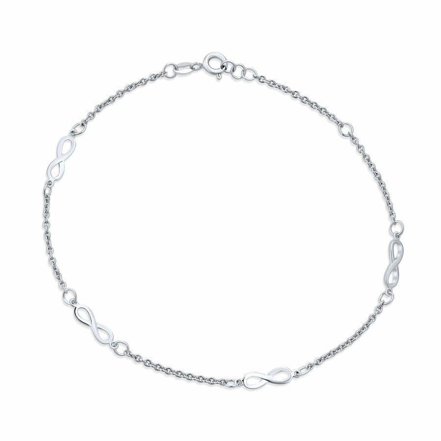 Shop Women Bling Jewelry Delicate Bracelets | Figure Eight Love Knot Infinity Anklet Bracelet .925Sterling Silver