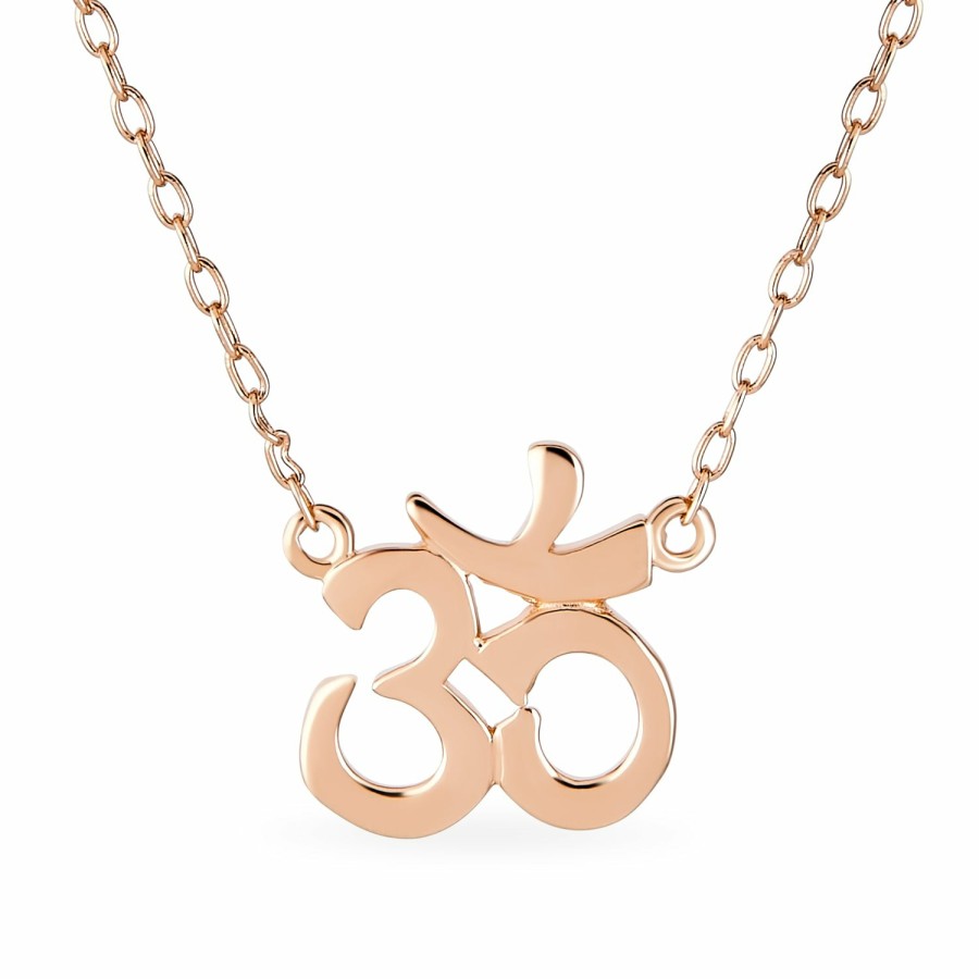 Shop Women Bling Jewelry Pendant Necklaces | Aum Om Spiritual Pendant Necklace Plated Sterling