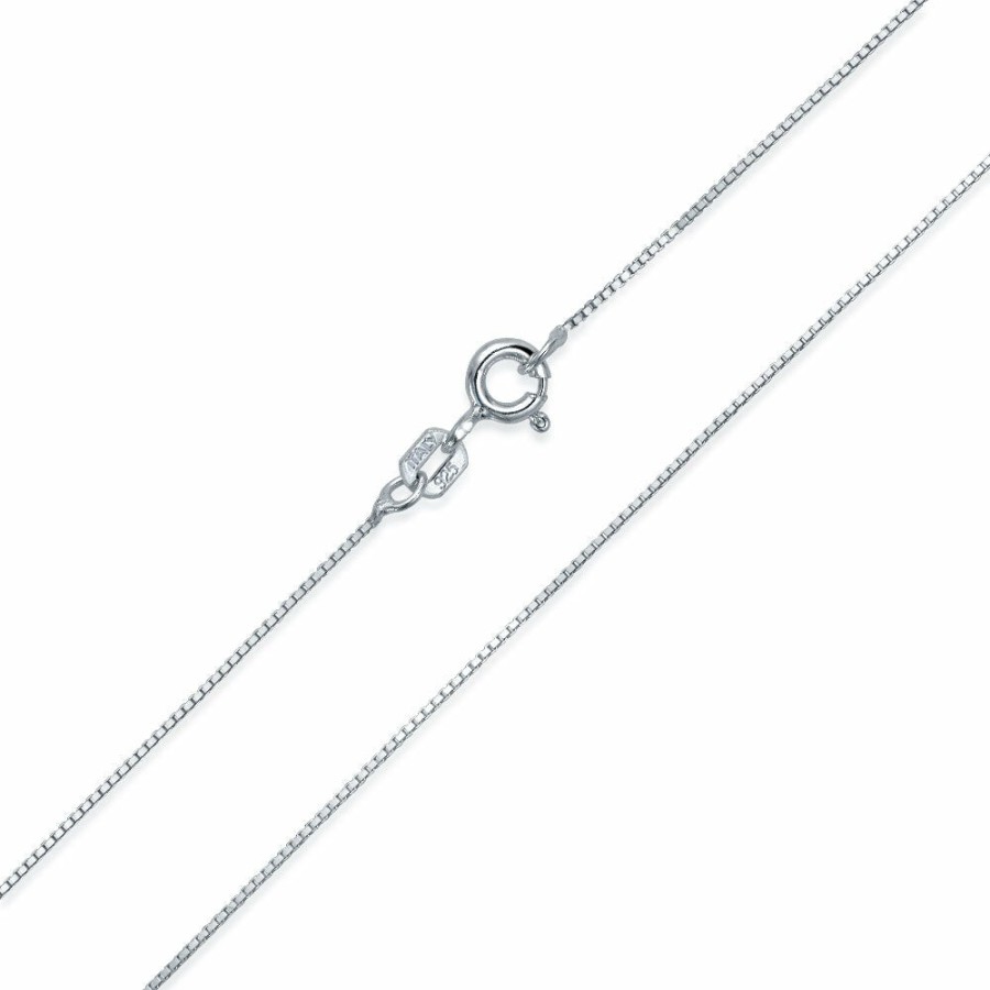 Shop Women Bling Jewelry Chains Necklaces | Very Box Chain 1Mm 010 Gauge Necklace Sterling Made In Italy