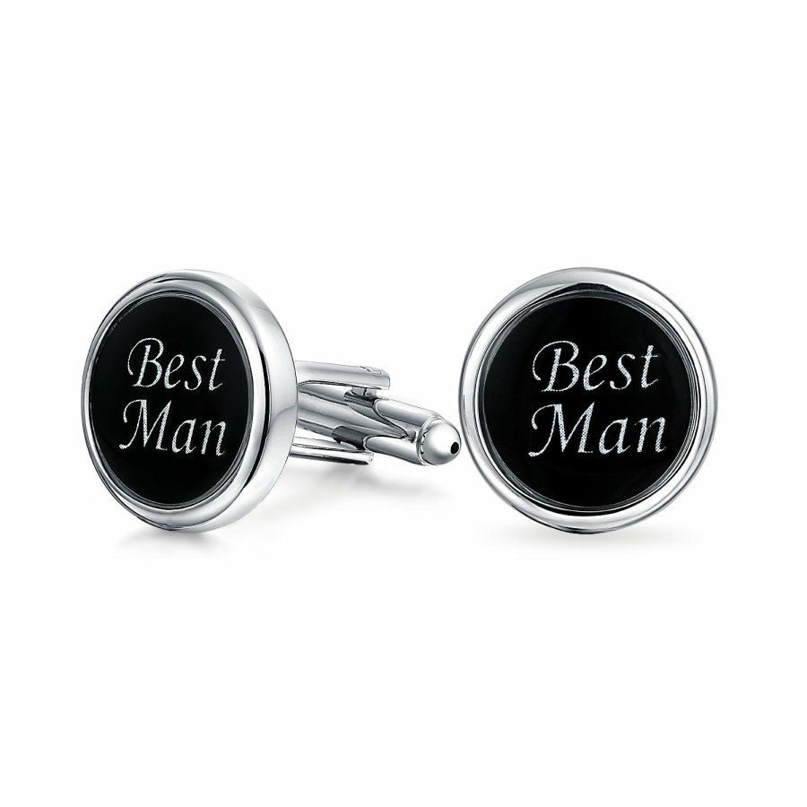 Shop Men Bling Jewelry Cufflinks | Best Men Round Black Shirt Cufflinks Groomsmen Wedding Gift Brass